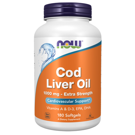 Now Foods Cod Liver Oil 1000 mg Extra Strength 180 kapsúl